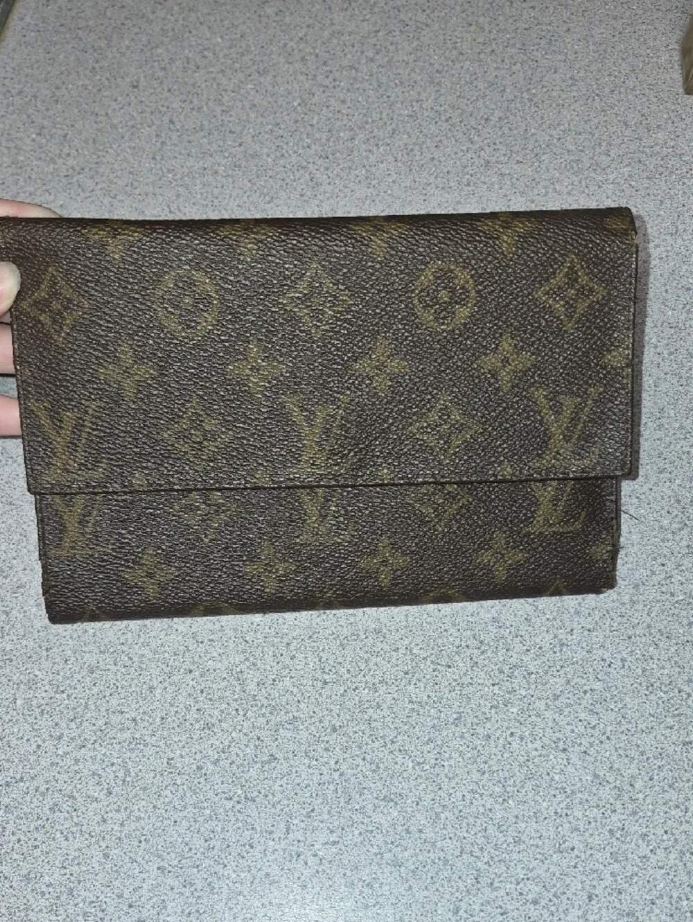 Louis Vuitton Monogram Fold-Over Wallet in Brown and Tan